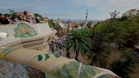 timelapse of the barcelona skyline shot from parc guell.