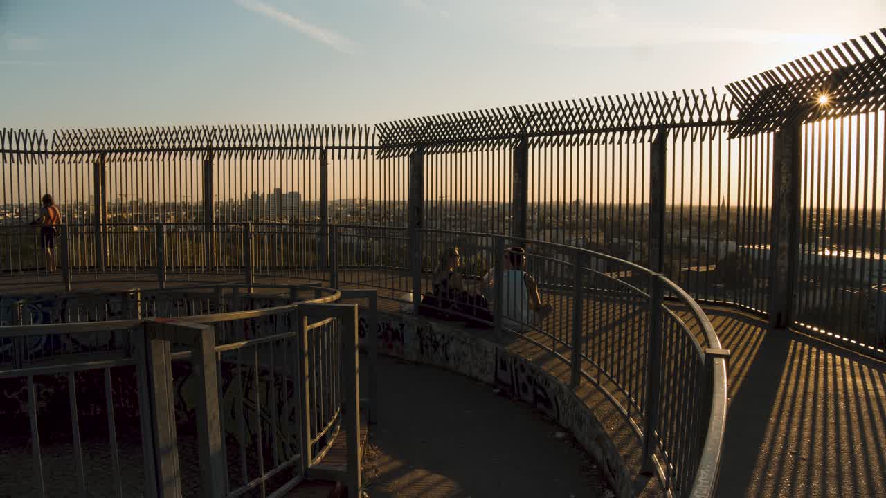 Sunset City View from an Observation Deck