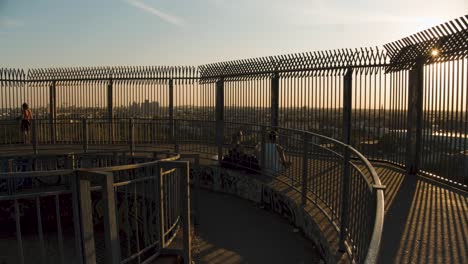 sunset city view from an observation deck