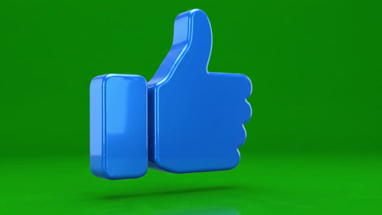 Uma Cativante Apresentação Visual de um Ícone de Polegar para Cima Azul Contra um Fundo Verde Vibrante, Ilustrando Perfeitamente Conceitos de Aprovação e Positividade