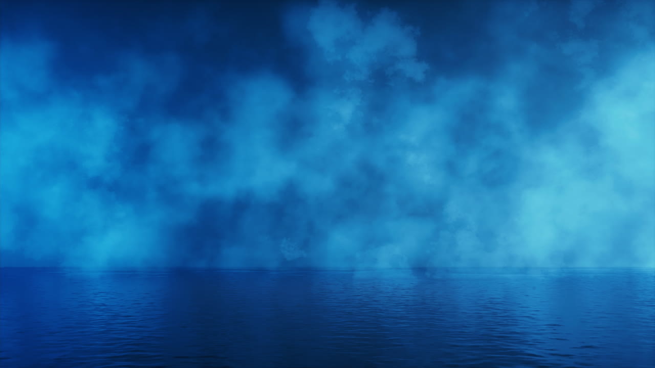 연기와 호수 배경, 3d 렌더링