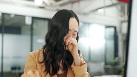 사무실, 코 조직과 독감에 걸린 여성