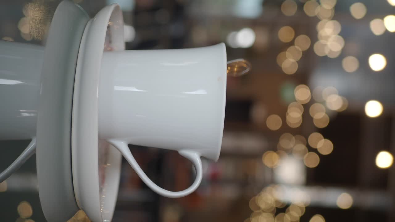 White Tea Cups Displayed