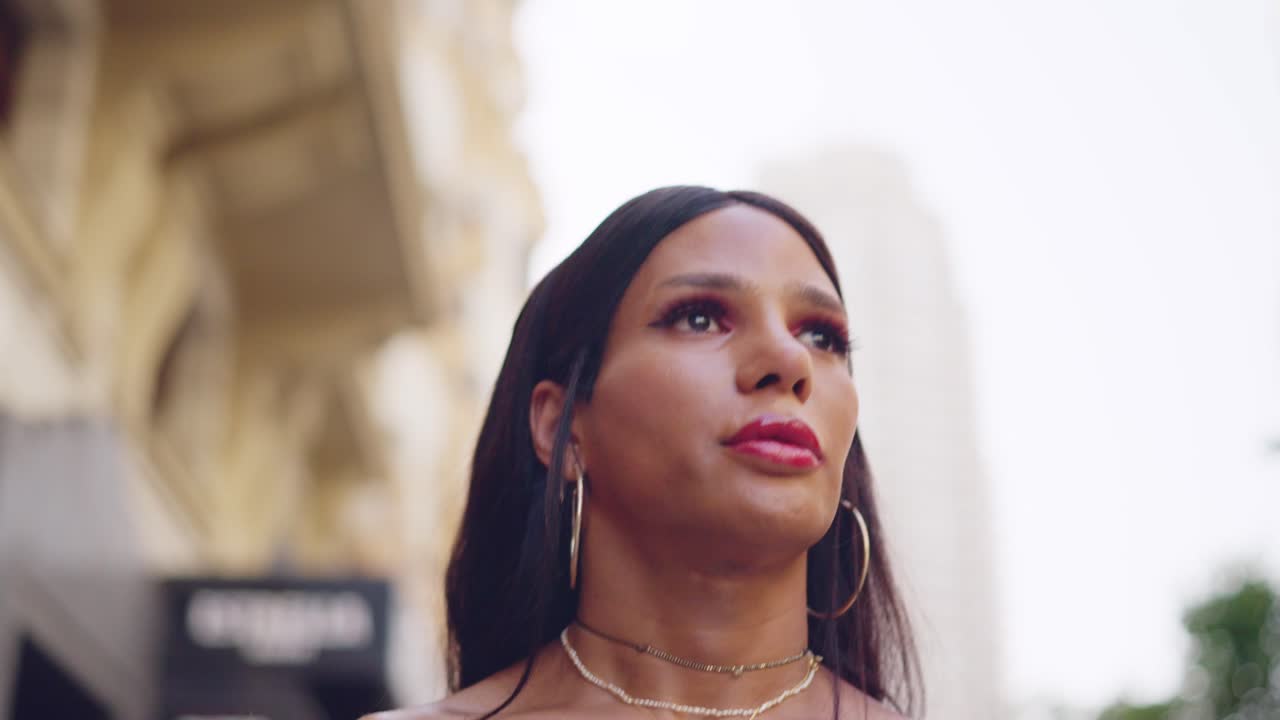 Portrait of a Transgender Woman in an Urban Environment