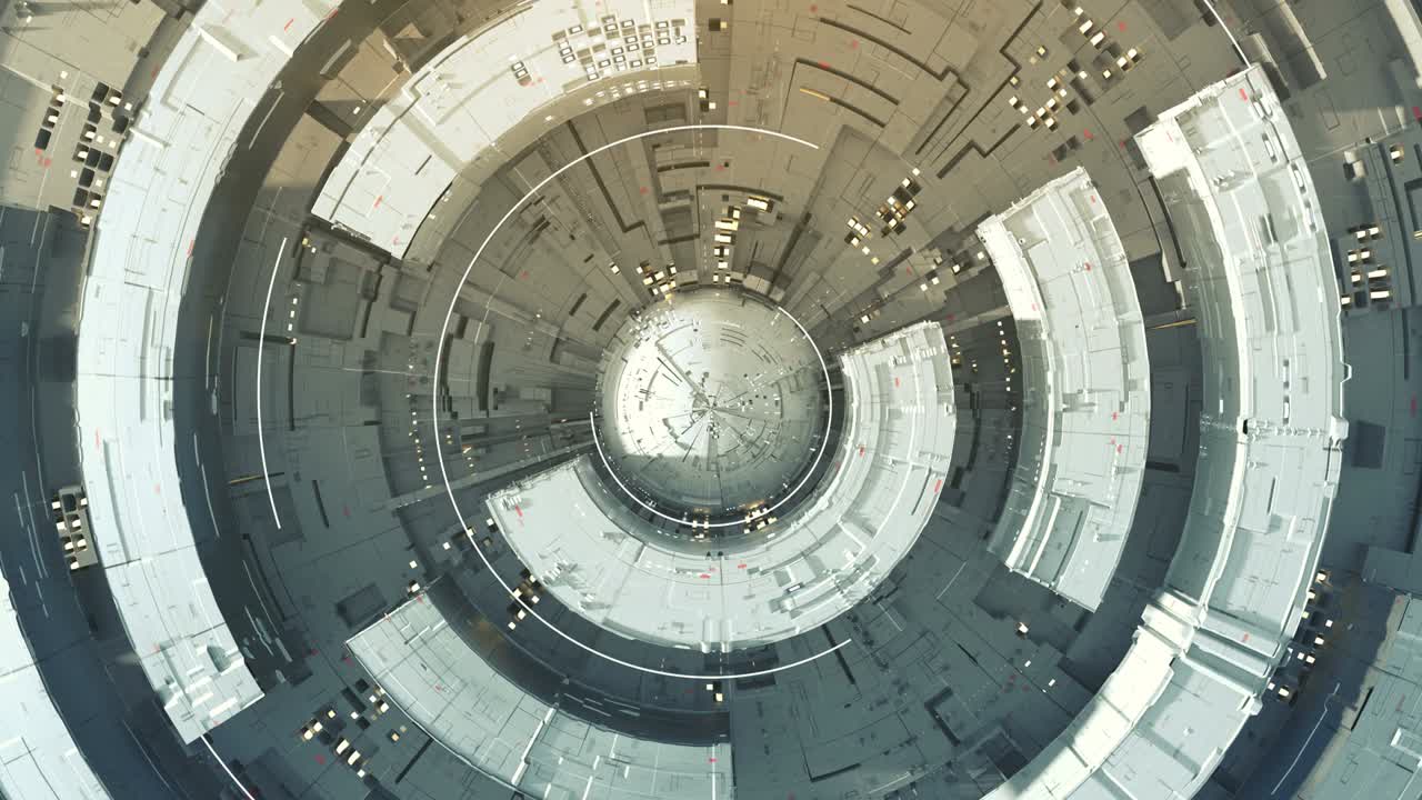 malla de círculo complejo con leds bucle sin costura animación de renderización 3d