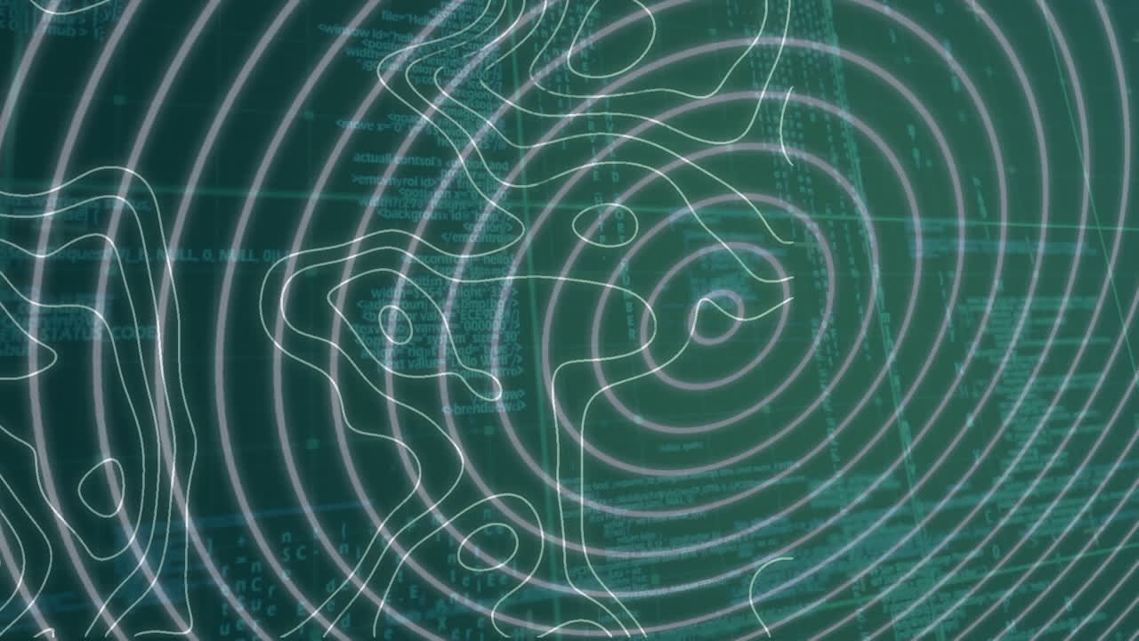 검은 바탕 위의  ⁇  선의 애니메이션과 데이터 처리