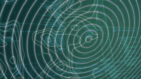 animación de líneas blancas y procesamiento de datos sobre fondo negro