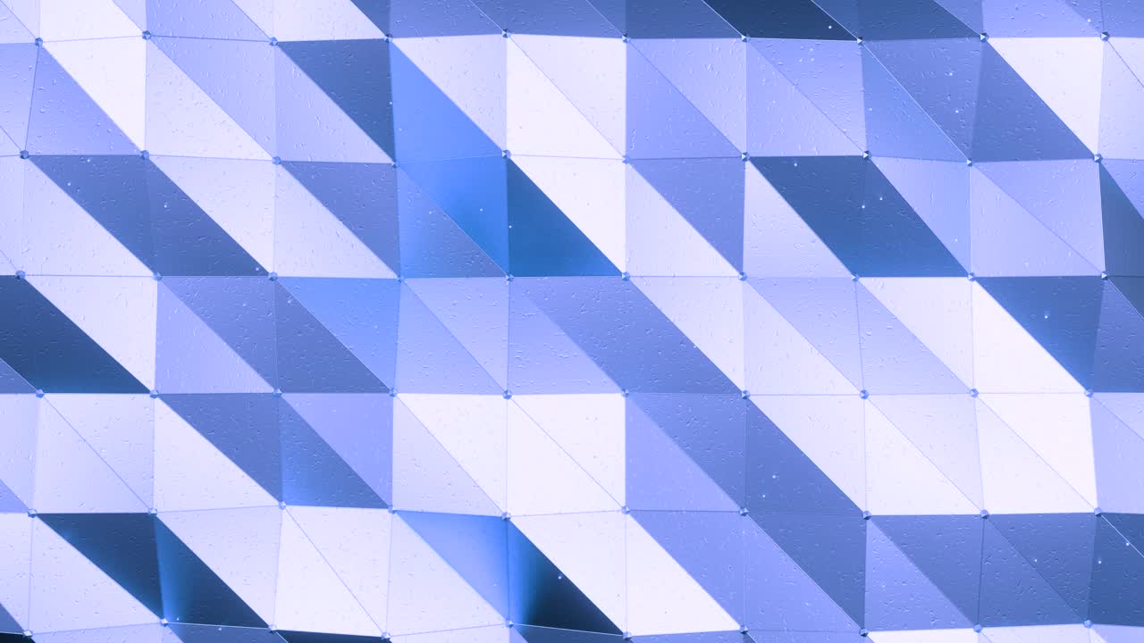 3D render of blue polygon surface animation in loop