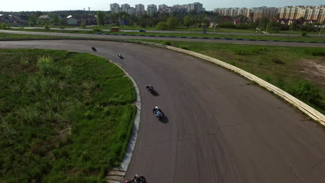 moto racing on speed track