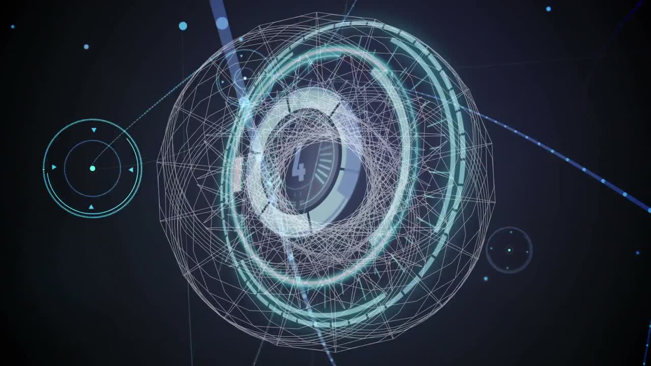 animación del escaneo del alcance y la red de conexiones