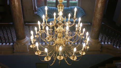 chandelier in a mansion manor house stairwell hall