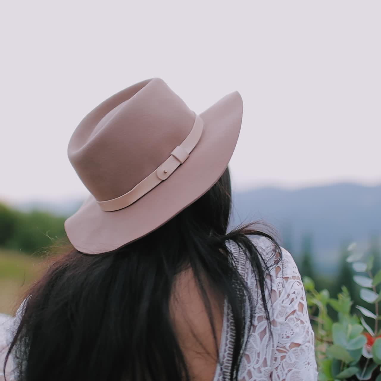 Luxury happy bride on mountain