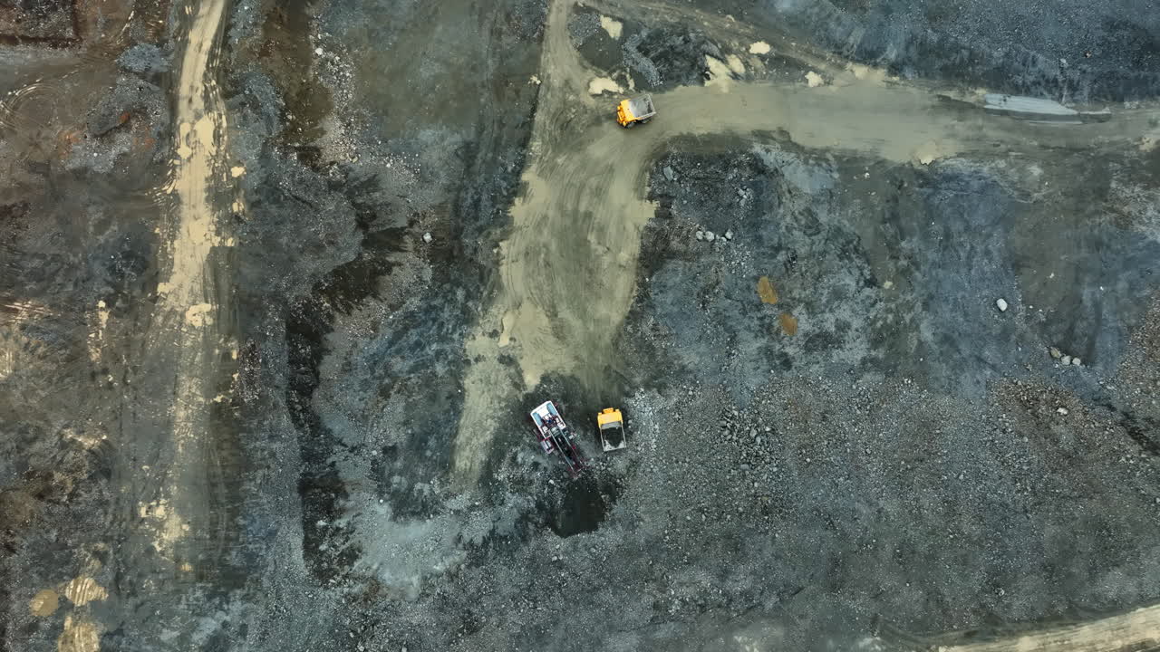 Aerial View of Construction Site with Heavy Equipment
