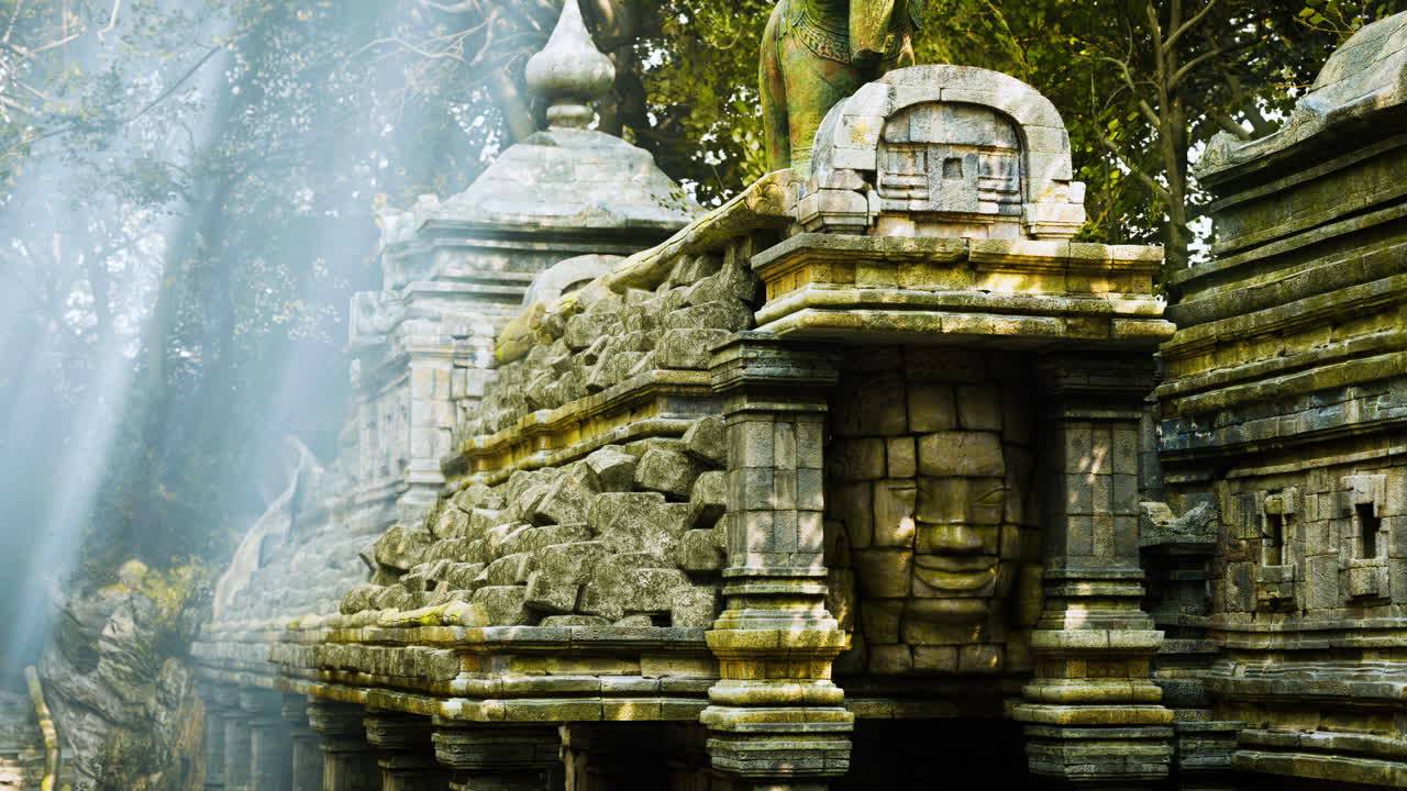 ruinas de antiguos templos en camboya bañadas en luz solar mística