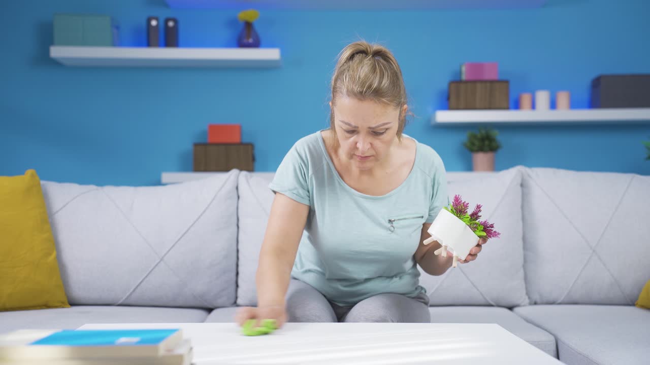 The woman with the meticulousness.