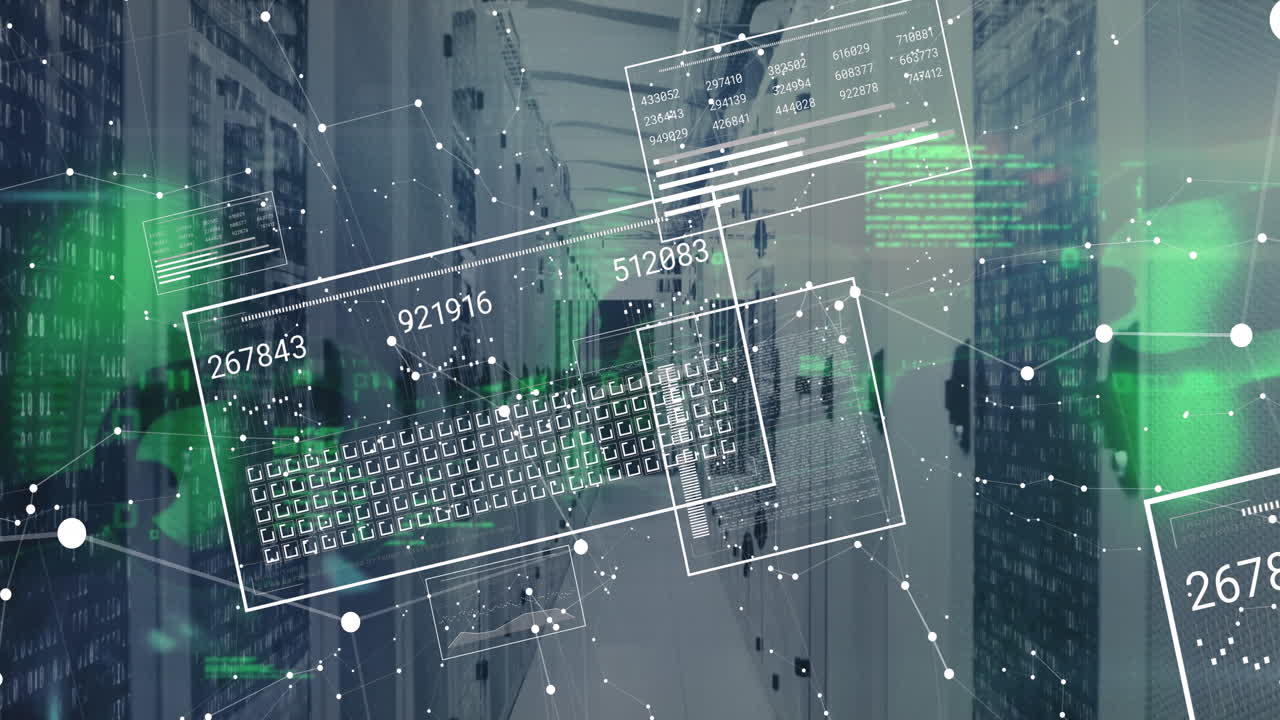 redes y procesamiento de datos a través de la sala de servidores informáticos