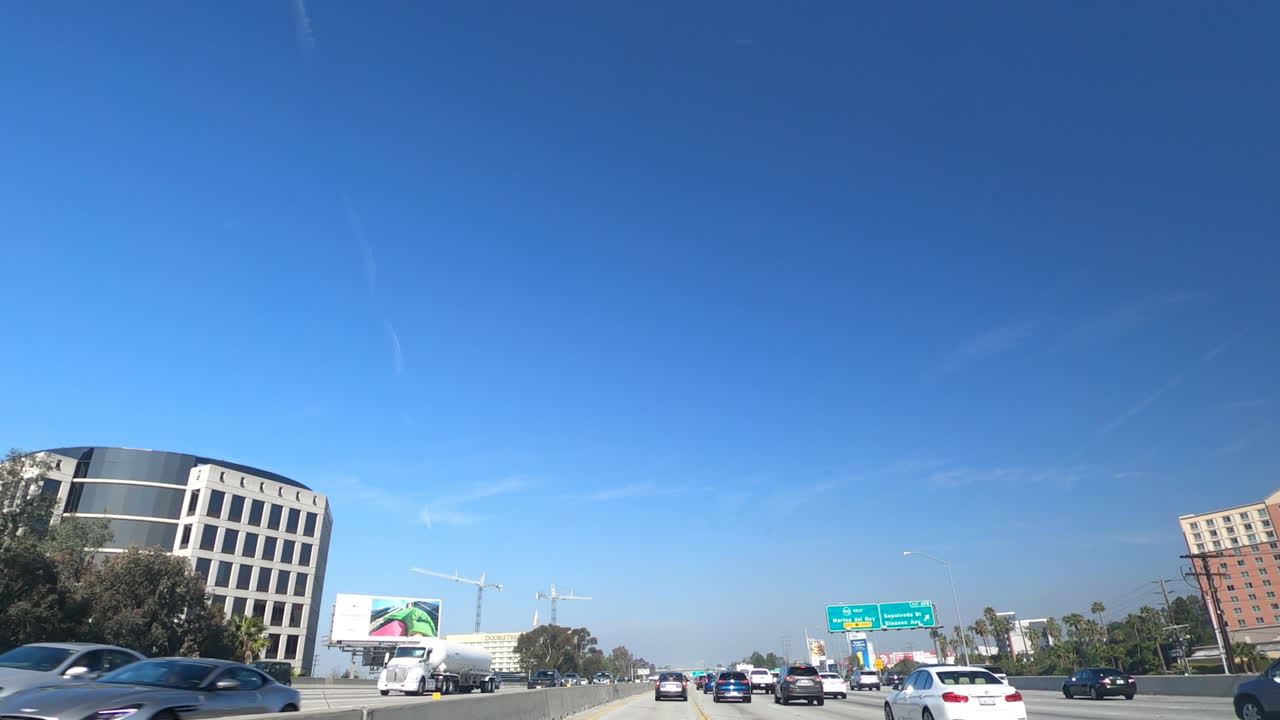 Time-lapse di guida in autostrada a Los Angeles, California.