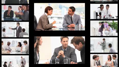 montaje de personas de negocios en diferentes situaciones