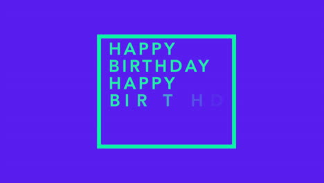 modern repeat happy birthday text in frame on blue gradient