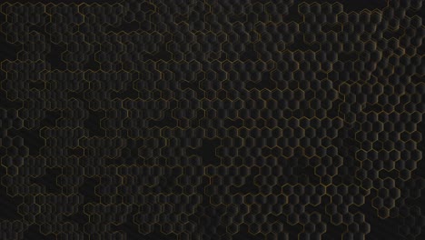 dark hexagonal pattern with golden outlines