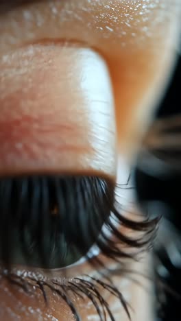 close-up view of a human eye exhibiting intricate details