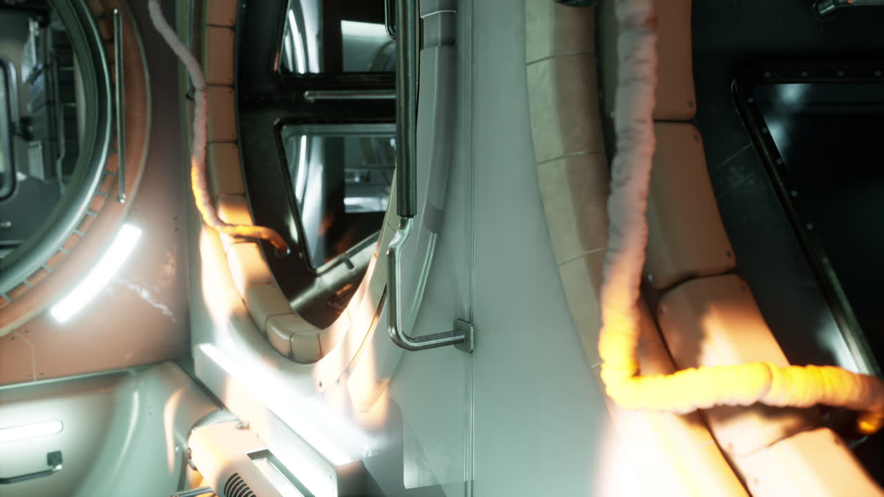 interior de la estación espacial internacional futurista