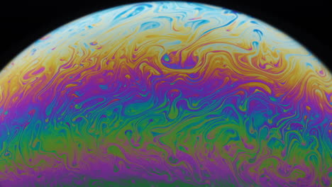 imágenes de primer plano de la superficie colorida de una burbuja de jabón