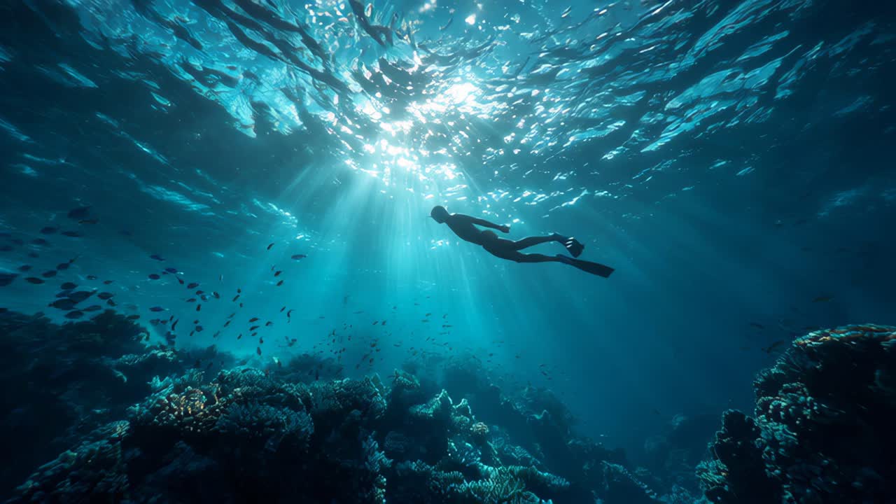 Exploring vibrant coral reefs in crystal blue waters