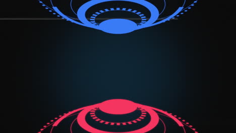 Rote-Und-Blaue-Hud-Kreise-Auf-Dem-Digitalen-Bildschirm