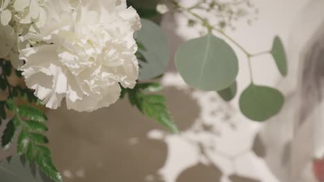 beautiful white wedding flowers on a table