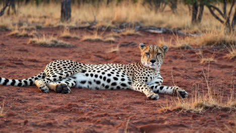 cheetah resting in the savanna