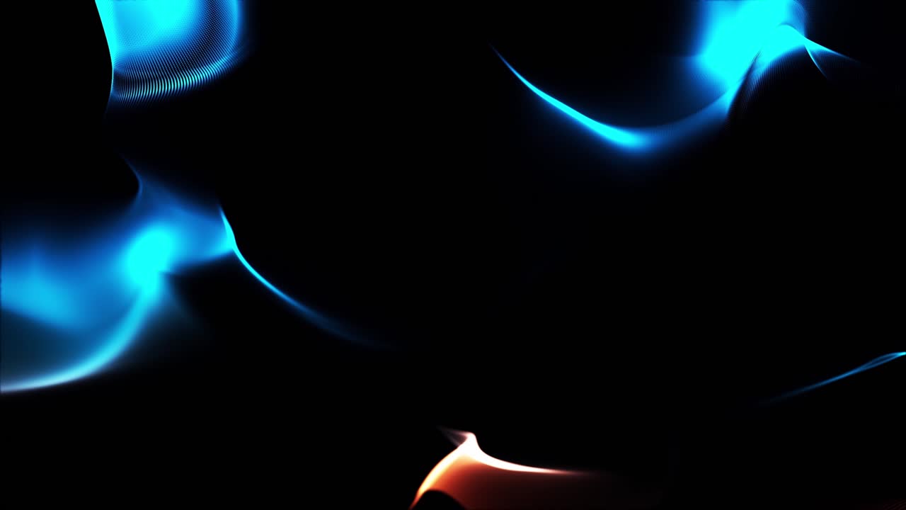 ondas de luz azul abstractas sobre un fondo negro