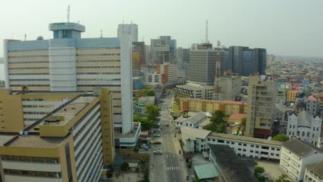 Drone-view-of-a-city-with-tall-buildings