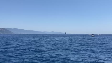 Fast-moving-scenic-view-of-the-Mediterranean-seascape-in-Italy