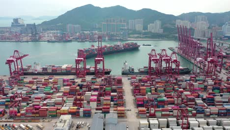 kwai chung container terminal, one of the busiest terminal port in the world