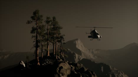 extreme-slow-motion-flying-helicopter-near-mountain-forest