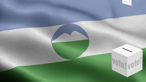 카바르디노 발카리아에 대한 투표권 - 발 앞에 있는 투표함 - 선거 - 투표 - 카바르데노 발카리오의 발 - 카바른 발카리아 발 높은 세부 사항 - 국가 발 카바르드노 발카니아 파동 패턴 루프 가능한 요소 - 직물 질감과 끝없는 루프