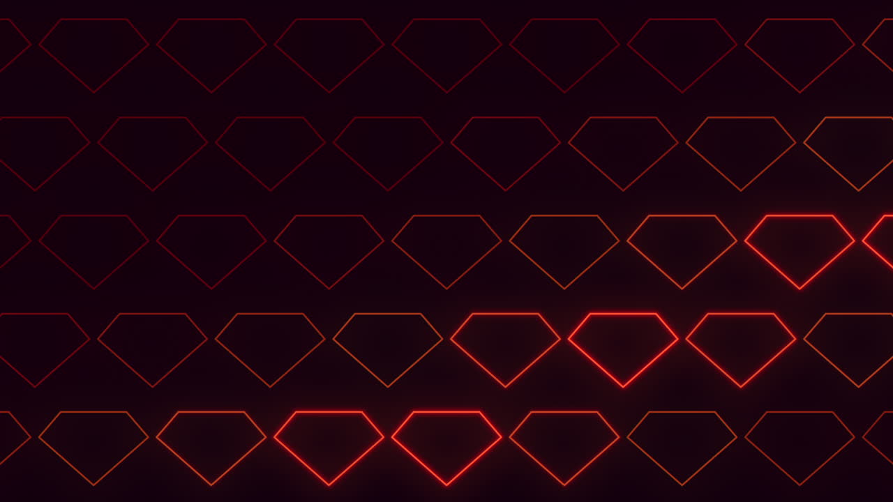 Repeated pattern of black and red triangles forming a diamond shape. The design has a striking visual appeal with intricate geometric symmetry