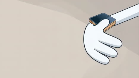 animated cartoon hand with smartwatch
