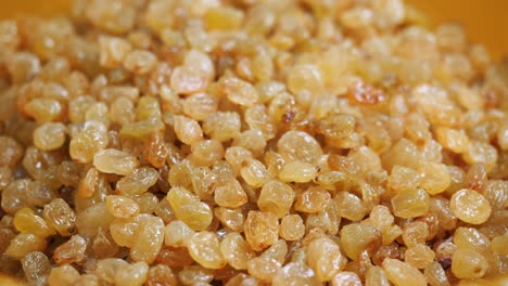 close up of golden raisins