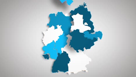 motion graphics animated map of germany forming - white