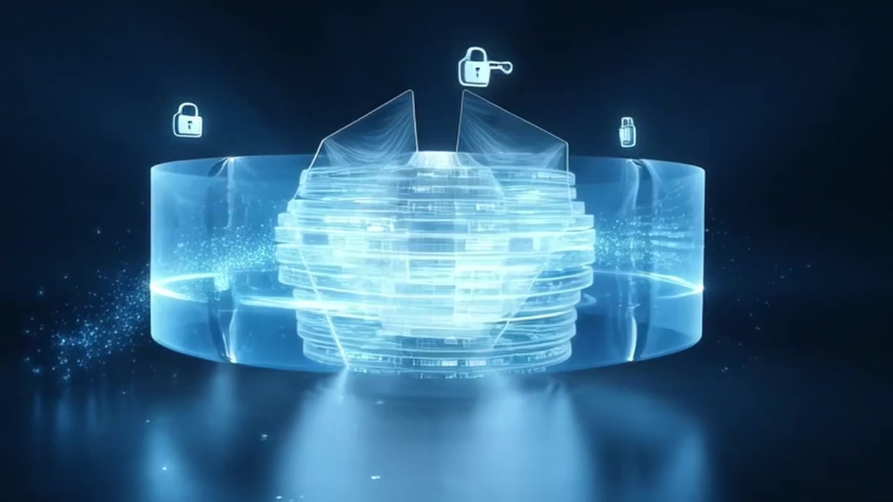 Digital Cybersecurity Shield Protecting Data Sphere
