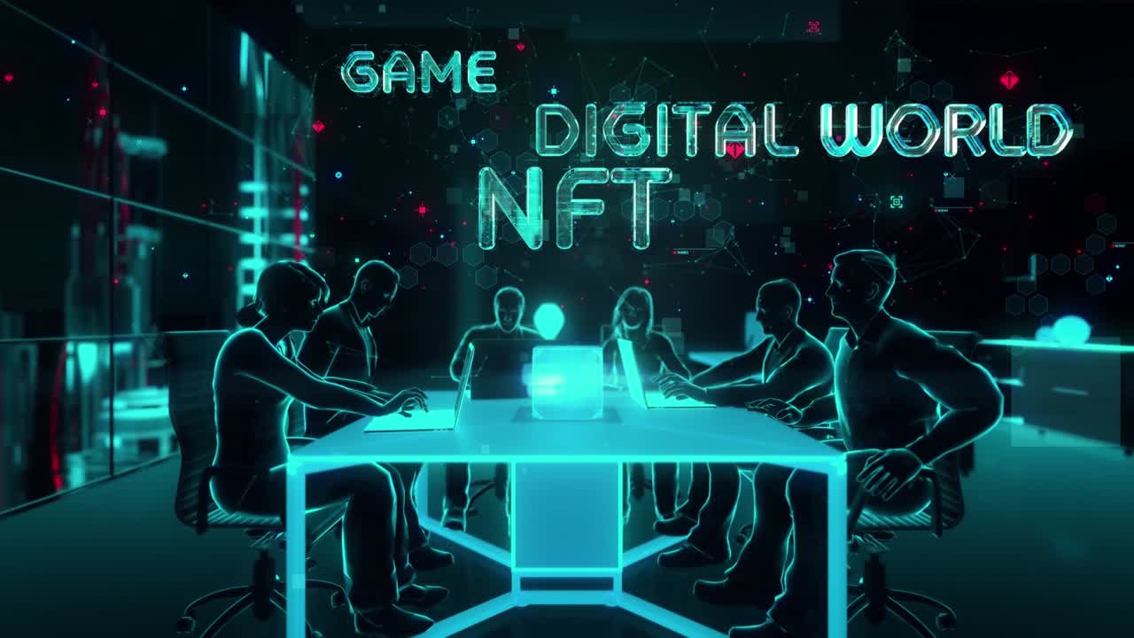 Metaverse Virtual Land with digital technology hitech concept