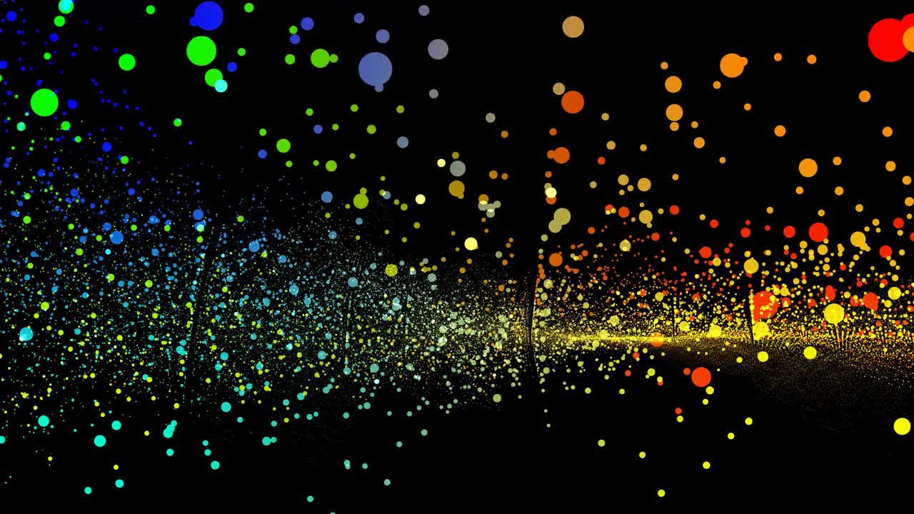 미래의 추상적인 무지개, 다채로운 파동 형태, 차원, 공 진동, 시각화, 파동 기술, 디지털 표면