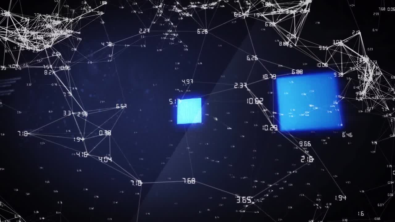 검은색 배경에 연결 네트워크의 애니메이션