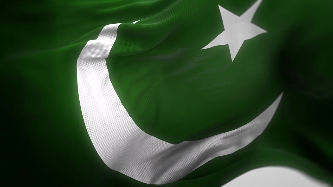 Nationale Vlag van Pakistan Wapperend in de Wind