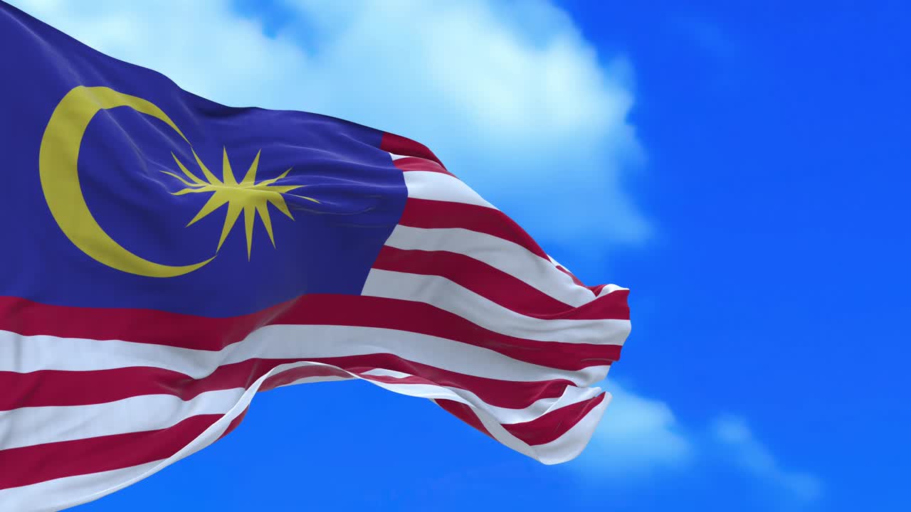 Loop continuo della bandiera della Malesia.