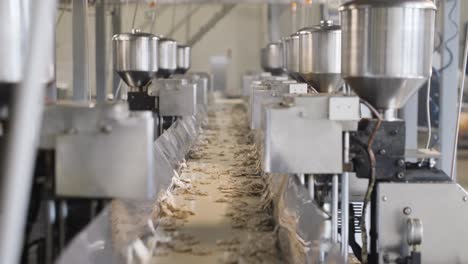 Shot-of-a-moving-conveyor-with-corn-chips