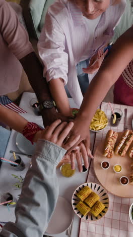 Friends Celebrating a Patriotically-Themed Gathering