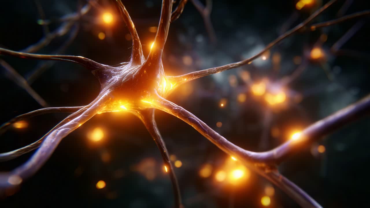 A Close-Up View of Neurons and Their Connections, Showcasing the Intricate Structures and Dynamic Activity Within the Nervous System